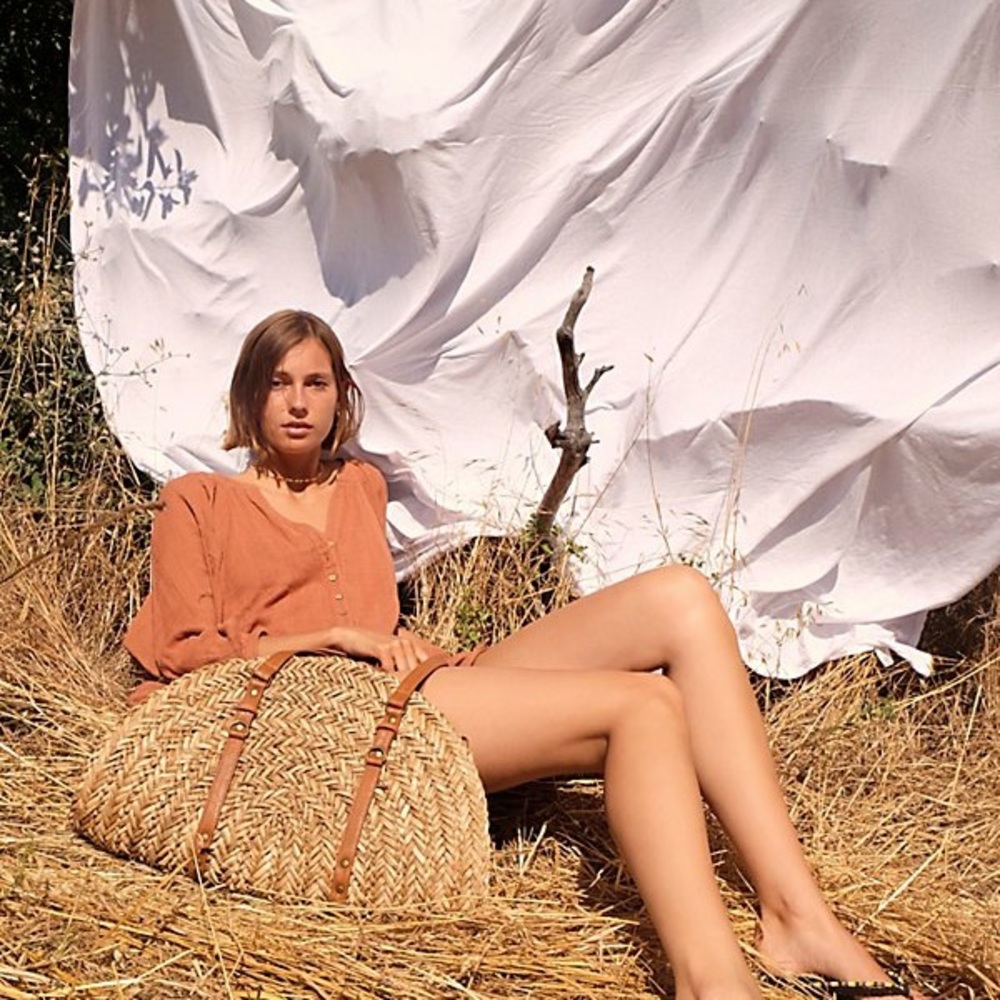 Free People Sun Seeker Henley Summer Top S